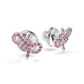 Lifelong Bow stud earrings, Bow, Pink, Rhodium plated
